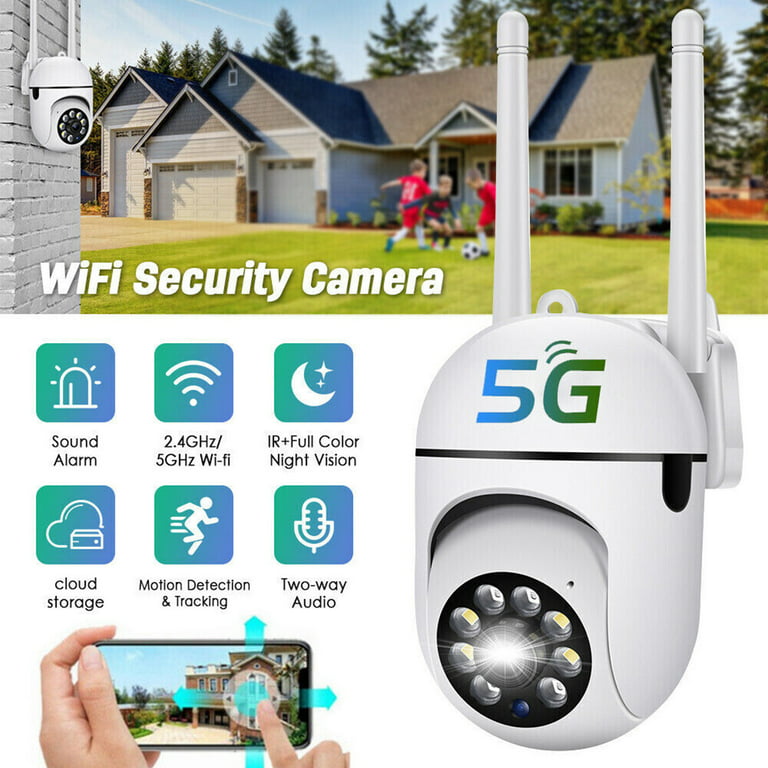 2MP PTZ WiFi Security Camera, Outdoor/Home Security Camera, 5G WiFi  Surveillance Camera, Night Vision, Motion Detection, 2-Way Audio 