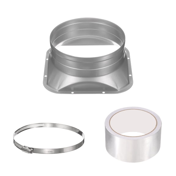Uxcell 6" Duct Connector Flange, Square Pipe Connector to Round Interface, Silver