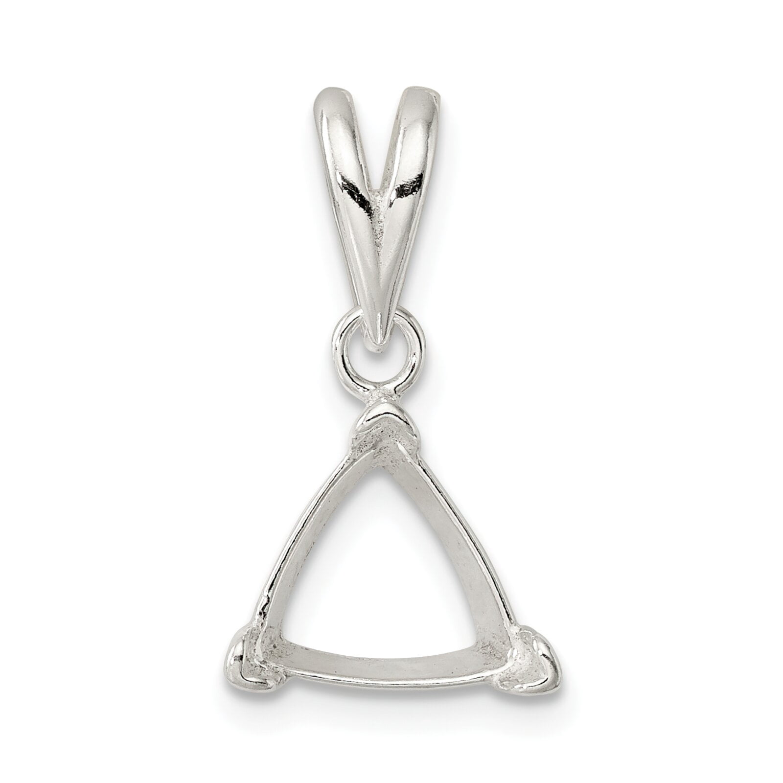 Sterling Silver 3 Prong Trillion V-End Setting 4Mm - Pack Of 6