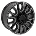 thumbnail image 4 of OE Wheels CV97 20 Inch Rims Fit GMC Sierra 2500/3500 Denali Style 8x165.1 20x8.5 Gloss Black with Milled Edge with Tinted Clear - Hollander 14125 (Set of 4), 4 of 5
