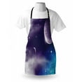 thumbnail image 3 of Space Apron Universe with Planet and Crescent Moon on Starry Night Sky Science Fiction Design, Unisex Kitchen Bib Apron with Adjustable Neck for Cooking Baking Gardening, Blue Purple, by Ambesonne, 3 of 3