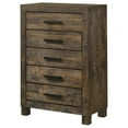 thumbnail image 3 of Pemberly Row 5-drawer Farmhouse Wood Chest Rustic Golden Brown, 3 of 10