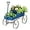 Blue, variant on WYDK Wood Wagon Planter, Outdoor Garden Flower Planter Cart with Wheels, Small Decorative Wood Raised Bed Plant Pot Box Stand for Backyard, Patio, Balcony, Grey