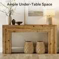 thumbnail image 3 of Finmind Solid Wood Console Table for Living Room, 62.99-Inch Farmhouse Entryway Table Indoor for Foyer, Hallway, Rustic Brown, 3 of 8