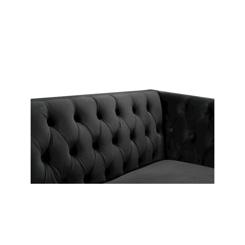 Meridian Furniture Michelle Black Velvet Sofa