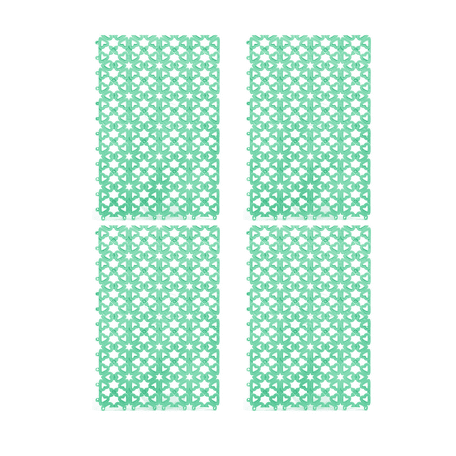 Alfombrilla para jaula de conejos de 4 piezas para las patas, diseño impermeable, cojín de plástico hueco para conejos, color verde.