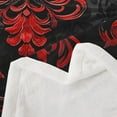thumbnail image 3 of Manfei Victorian Damask Throw Blanket for Couch 60x80, Vintage Baroque Floral Plush Blanket, Black Red Fleece Throw, Breathable Bedroom Decor, 3 of 8