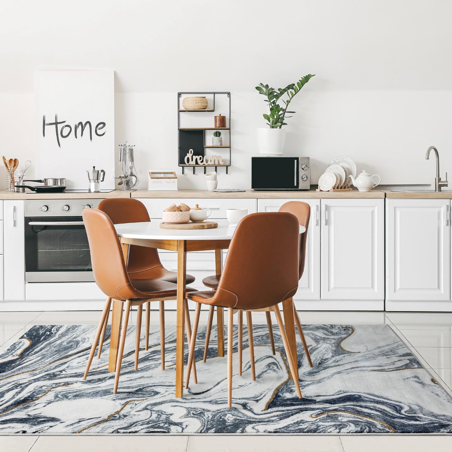 Luxe Weavers Marble Abstract Blue 8x10 Area Rug Indoor Area Rug for Living Rooms