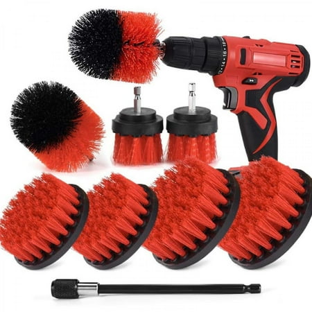 

Drill Brush Attachment Set power Cleaning Scrub Brush all Purpose Drill Brushes With Extend Long Attachmentred