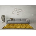 thumbnail image 3 of Ahgly Company Machine Washable Indoor Round Oriental Yellow Industrial Area Rugs, 7' Round, 3 of 4