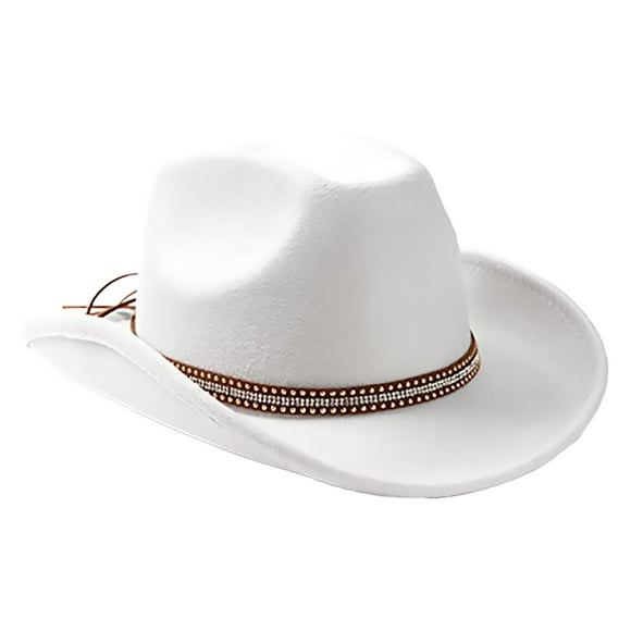 DondPO Western Cowgirl Hat Women's Big Brim Cowboy Hat Western Bowler Hat Cowboy Hat Straw Cowboy Clearance!