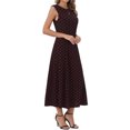 thumbnail image 4 of INSPIRE CHIC Women's Dress Polka Dot Tank Sleeveless A-Line Mother's Day Sundress Red Black S, 4 of 6