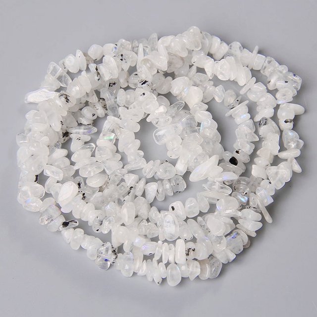 Nvzi 2 piezas de 5-8 mm de piedra lunar natural blanca irregular, joyería DIY, pulsera, collar, accesorios de piedra triturada natural, accesorios de cuentas dispersas