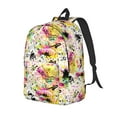 thumbnail image 1 of Wukai Retro Musical Print Durable Canvas Laptop Backpack - Adjustable Shoulder Straps, Water-Resistant, Large Capacity, Unisex for School, Office-Small, 1 of 5