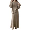 thumbnail image 3 of Sentmoon Womens Sets Women Sweater and Skirts Oversized Long Sleeve Crew Neck Trendy Womens Clothes Solid Color Knitted Warm Loose Fashion Tops for Women Trendy Fall and Winter, 3 of 6