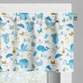 thumbnail image 5 of Ambesonne Cartoon Valance & Curtain, Stork Carrying an Elephant, 55"x24", Amber Black Blue, 5 of 6