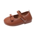 thumbnail image 2 of Willtoo Toddler Little Girls Dress Shoes Mary Jane Flats Wedding School Shoes with Bowknot Comfy Faux Leather Princess Shoes, 2 of 3