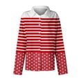 thumbnail image 4 of Elvqul Shirts for Women Plus Size Collared Button up Womens Tops Comfy Long Sleeve Striped Red Shirt, 4 of 4