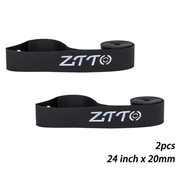 Bicycle Rim Strip Tape for Mountain Road Bike, Rubber Tire Liner Insert to Protect Inner Tube from Glass Tfor Horns and Nails, Quick Install Wheel Guard Black 24 Inch