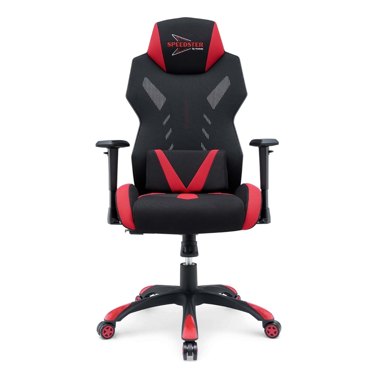 Modway Speedster Modern Mesh Fabric Gaming Computer Chair in Black/Red - image 3 of 8