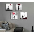 thumbnail image 4 of HFDF Banksy Canvas Wall Art Girl with Red Balloon Street Graffiti Wall Decor There is Always Hope Nola Abstract Artwork Black and Grey Modern Home Office Decorations 4 Pieces 10x8inch Framed, 4 of 6