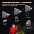 thumbnail image 3 of Unisex LED Beanie Hat with Light USB Rechargeable Headlamp Knitted Cap for Winter Camping Hiking Running Gifts for Men Dad Husband, Black, 3 of 7