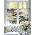 thumbnail image 3 of Grey Ombre Marble Sheer Curtains 45 Inch Length 2 Panels Set, Abstract Modern Art Luxury Voile Window Treatment Rod Pocket Small Kitchen Curtains Drapes for Bedroom 52"x45"x2, 3 of 7