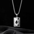 thumbnail image 2 of 1Pc Man Stainless Steel Necklace Queen of Spade Pattern Neck Chain for Man, 2 of 3