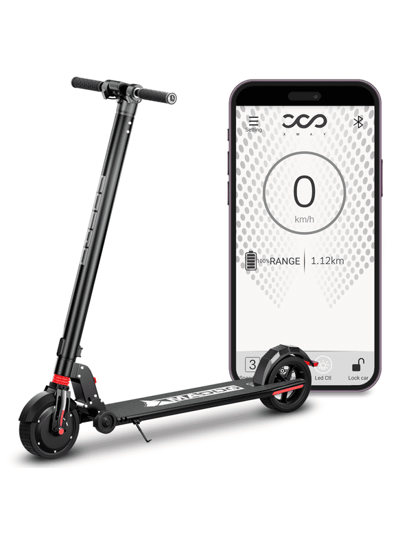 Magshion 300W Electric Scooter 8-11 Miles Long Range and 6/12/19 MPH Portable Folding Commuting Scooter for Adults, eABS Dual Braking System and App Control, Black