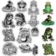 thumbnail image 1 of Sellos transparentes de silicona reutilizables con forma de rana y seta, 1 of 9