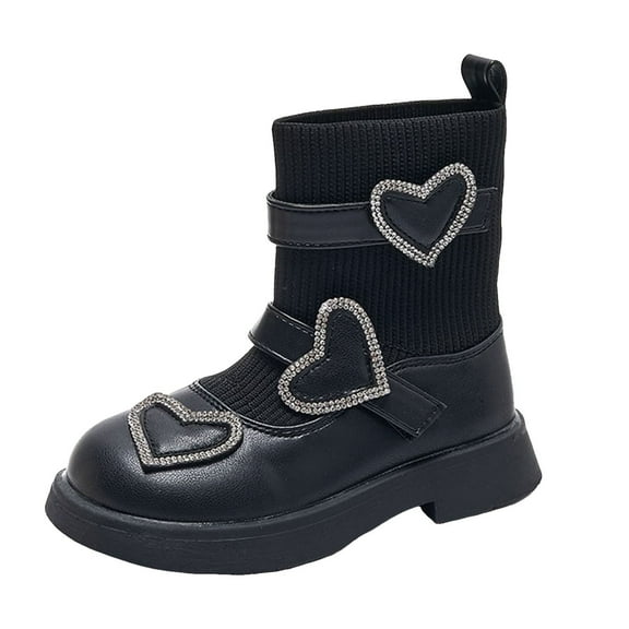 Gubotare Toddler Boots for Girls Girls Ankle Boots with Side Zipper & Lace Up – Stylish Comfort Shoes for Toddlers Little Kids & Big Kids Size 1 (Black,Big Kids 1)