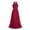 Red, variant on Doomiva Kids Girls Halter Neck Chiffon Long Party Junior Wedding Evening Dress Ball Gown Burgundy 8