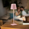 thumbnail image 3 of Home Accents 14.8 inch LED Cordless Metal Table Lamp, Rechargeable 3 Color Stepless Dimming, Pink, 3 of 5