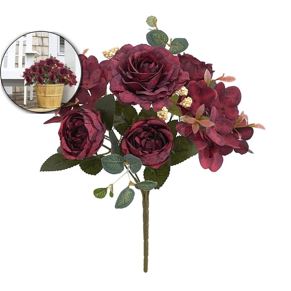 Plastic Simulation Rose Bouquet, Realistic Artificial Flower Arrangement, Home Decorative Faux Floral Centerpiece for Living Room Use