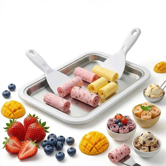 Rolled Ice Cream Maker Instant Ice Cream Maker Soft Serve Ice Cream Maker –...