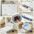 thumbnail image 2 of OxyLife Queen MDF Murpy Bed with Drawer and USB Charging Station, White, 2 of 10