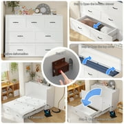 OxyLife Queen MDF Murpy Bed with Drawer and USB Charging Station, White