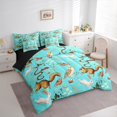 thumbnail image 3 of Manfei Boho Jungle Animal Bedding Comforter Set 7 Pieces for Child, Squirrel Fox Butterfly Full Bedding Set, Rustic Farmhouse Reversible Fitted Sheet Flat Sheet, Breathable Home Decor, 3 of 7