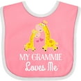 thumbnail image 3 of Inktastic Grammie Loves Me Giraffe Grandchild Boys or Girls Baby Bib, 3 of 4