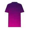 thumbnail image 5 of Scyoekwg Womens Casual Short Sleeve Blouses Round Neck Basic Tops Loose Trendy Comfy Gradient Color Lightweight Blouses (Purple,XL), 5 of 5
