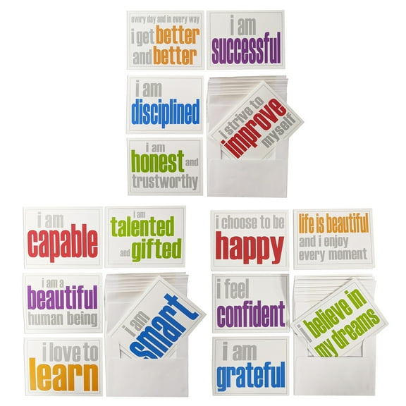 Inspired Minds Note Cards with Envelope, Personal Growth Set, 2 Each of 15 Titles, Set of 30