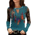 thumbnail image 1 of Cathalem Tunique à Manches Longues pour Femmes Automne Chemise Décontractée à Manches Longues Pull-Over Surdimensionné, Bleu m, 1 of 4