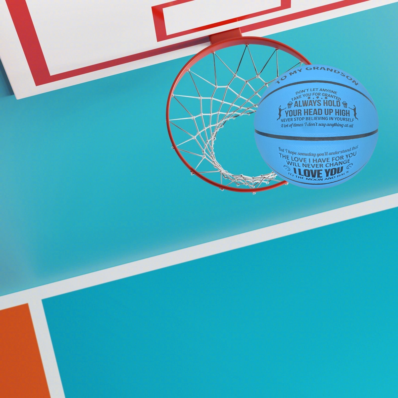 Kuroiy Basketball Leather Textured Size 7 | Motivational Quotes Printed | Indoor Outdoor Training Practice Ball | Grip Surface | 1 Piece | 24.5cm Diameter | 610g | Ideal Gift