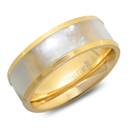Hmy Jewerly 18k Gold Plated Mother Of Pearl Ring