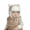 thumbnail image 2 of SYMOID Kids 3T Winter Trapper Hat, Warm Plush Lined Unisex Beige Hat with Cute Bear Ear for Kids Cold Weather,Size 3 T, 2 of 6