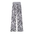 thumbnail image 2 of Pants Clearance Womens Comfy Stretch Floral Print Drawstring Wide Leg Lounge Pants Spring White L, 2 of 3