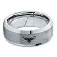 thumbnail image 2 of Tungsten Falcon Eagle Bird Band Ring 8mm Men Women Comfort Fit Gray Bevel Edge Brushed Polished, 2 of 4