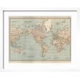 thumbnail image 2 of Art.com Map of the World on Mercator's Projection, Showing the Chief Countries and their Colonies Art Print by Encyclopaedia Britannica, White Frame Wall Art, 21" x 17", 2 of 5