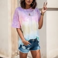 thumbnail image 2 of DHFJKG Summer Top Womens Tie Dye Casual Crew Neck Short Sleeve T Shirt Loose Fit Basic Tee Fashion Clothes Stylish Tops, 2 of 2
