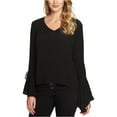 thumbnail image 2 of 1.STATE Womens Cascade-Sleeve Pullover Blouse, Black, Small, 2 of 2